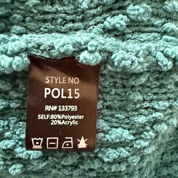 POL Womens Popcorn Knit Hooded Hi-Low Oversized Sweater Cozy Whimsigoth Vibe M - Picture 7 of 11